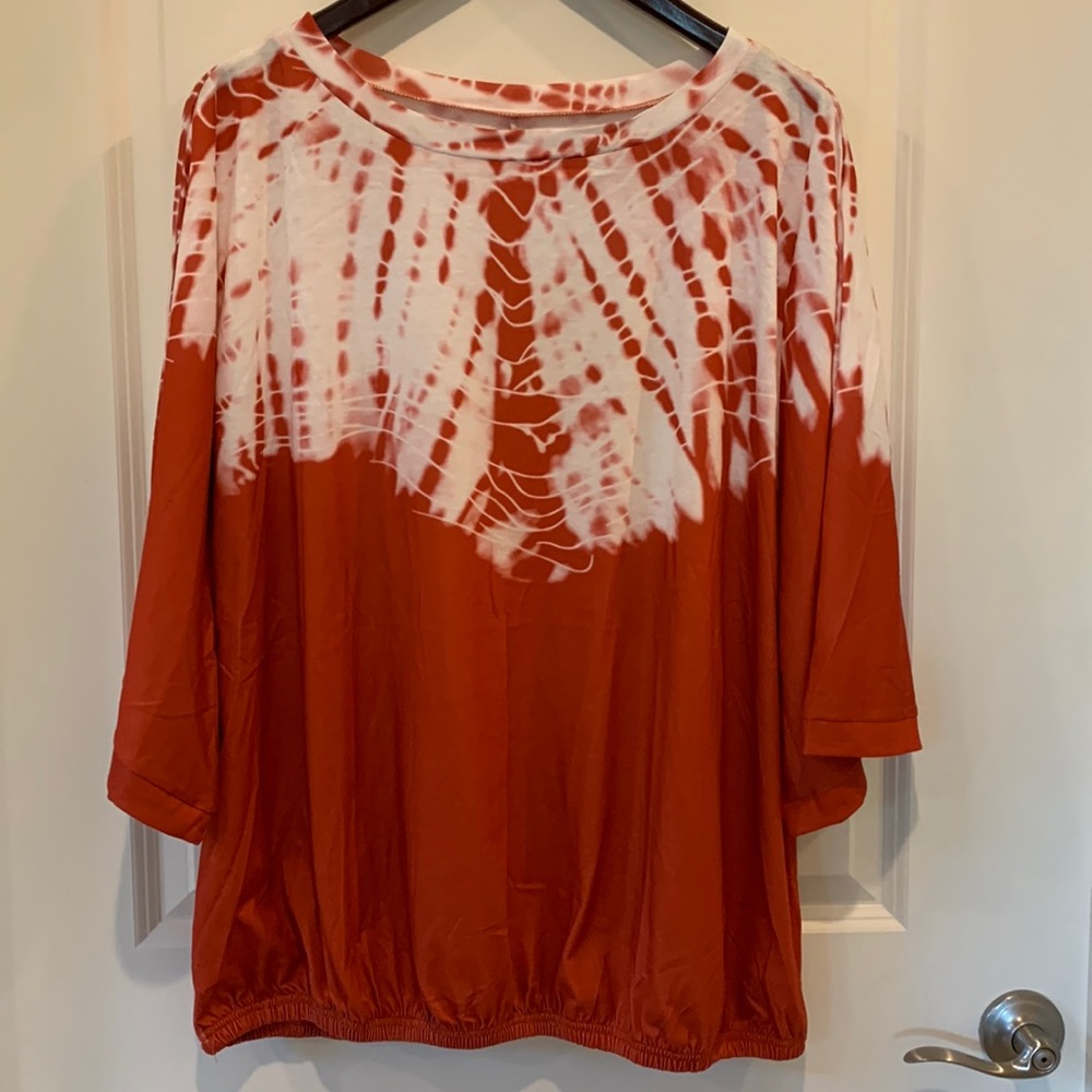 Burnt Orange Tie-Dye Top